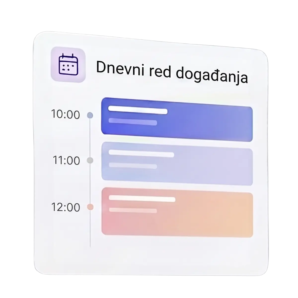 Kartica s dnevnim redom događanja