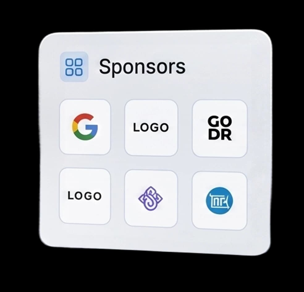 Sponsors card showing partner logos